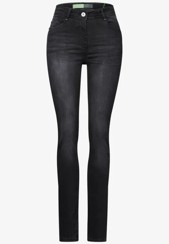 Jeans à la coupe slim black used wash