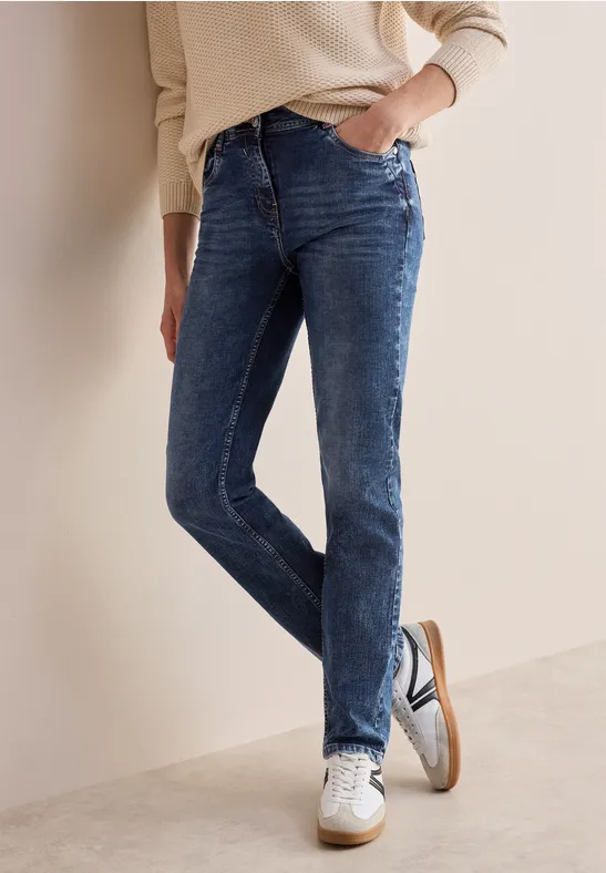 Straight Leg Jeans mid blue wash