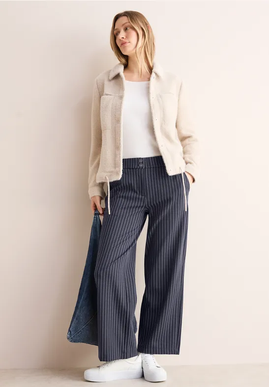 Gestreepte broek met wijde pijpen universal blue