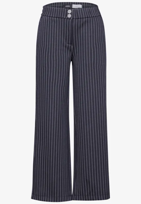 Gestreepte broek met wijde pijpen universal blue