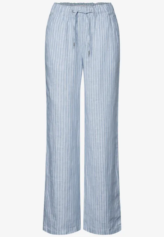 Wide Leg Leinenhose chambray forever blue