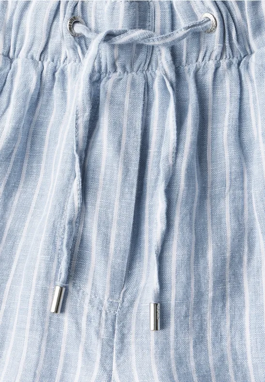 Wide Leg Leinenhose chambray forever blue