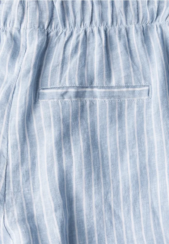 Wide Leg Leinenhose chambray forever blue