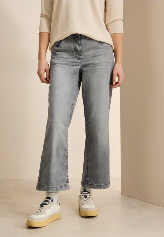 Wide Legs Jeans mid grey used wash