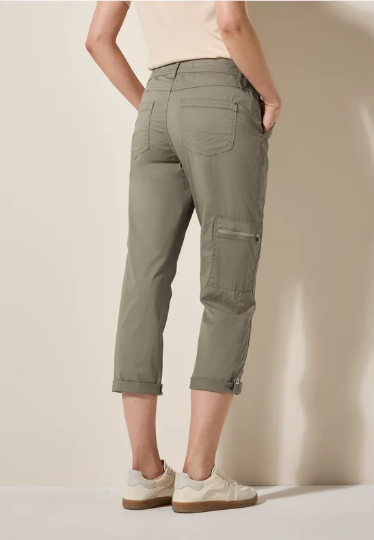 Spodnie 7/8 w stylu cargo smoky taupe