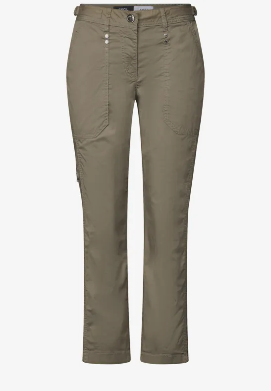Spodnie 7/8 w stylu cargo smoky taupe