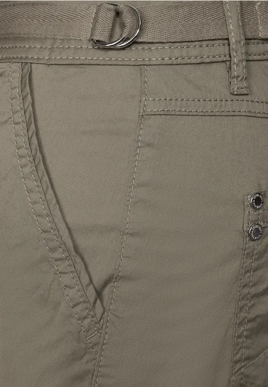 Spodnie 7/8 w stylu cargo smoky taupe
