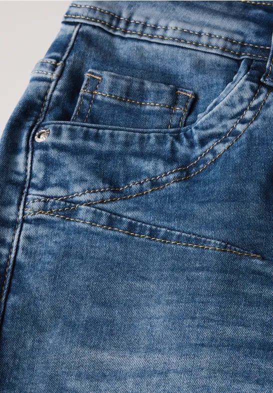 Wide Legs Jeans mid blue used wash