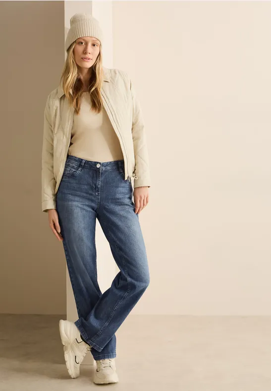 Jeans met rechte pijpen mid blue wash