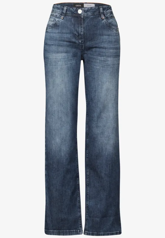 Jeans met rechte pijpen mid blue wash