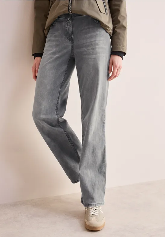 Wide Leg Jeans light grey stone wash