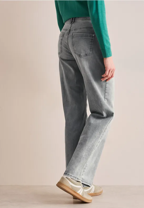 Wide Leg Jeans light grey stone wash