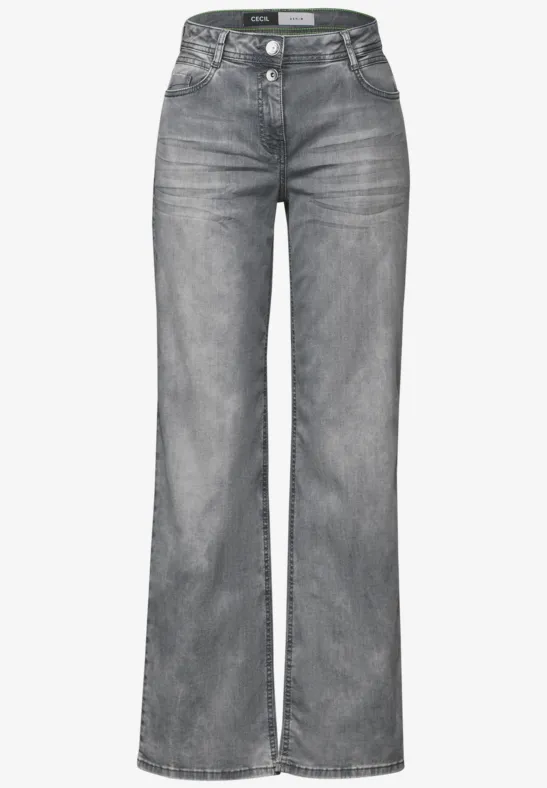 Wide Leg Jeans light grey stone wash