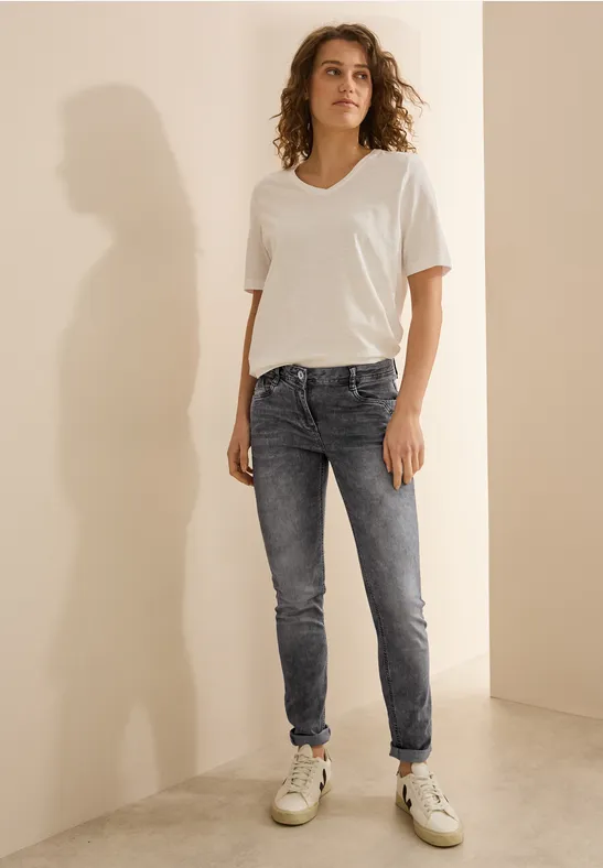 Jeans en coupe casual light grey stone wash