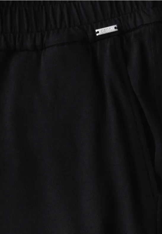 Wide Leg Jersey-Hose Black