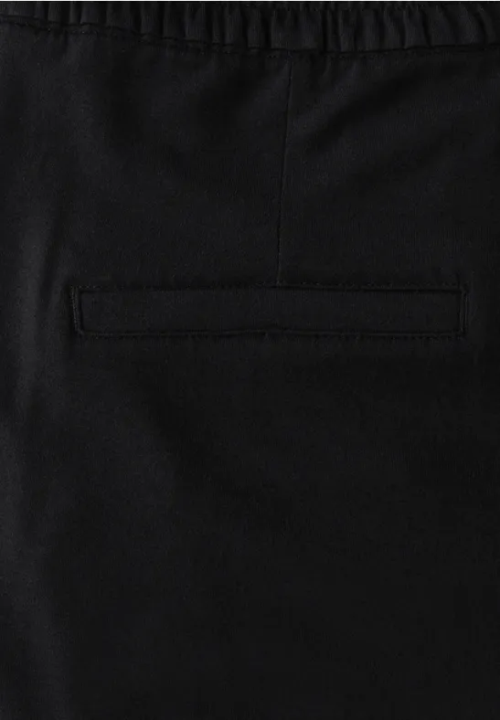 Wide Leg Jersey-Hose Black