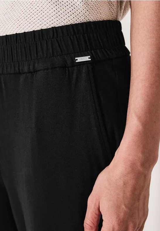 Wide Leg Jersey-Hose Black