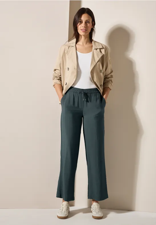 Wide Leg Strukturhose slate khaki
