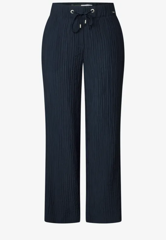 Wide Leg Strukturhose universal blue
