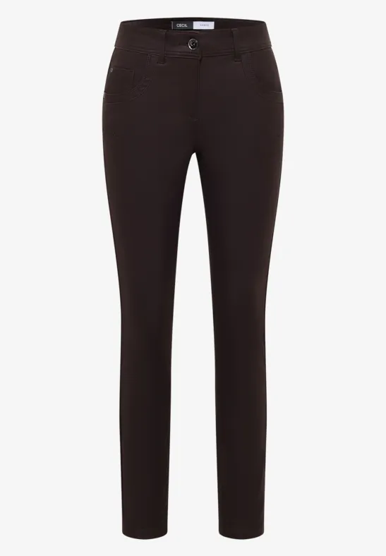 Hose im Leder-Look tartufo brown