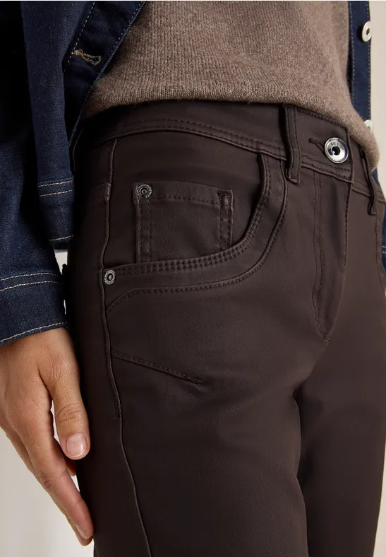 Hose im Leder-Look tartufo brown