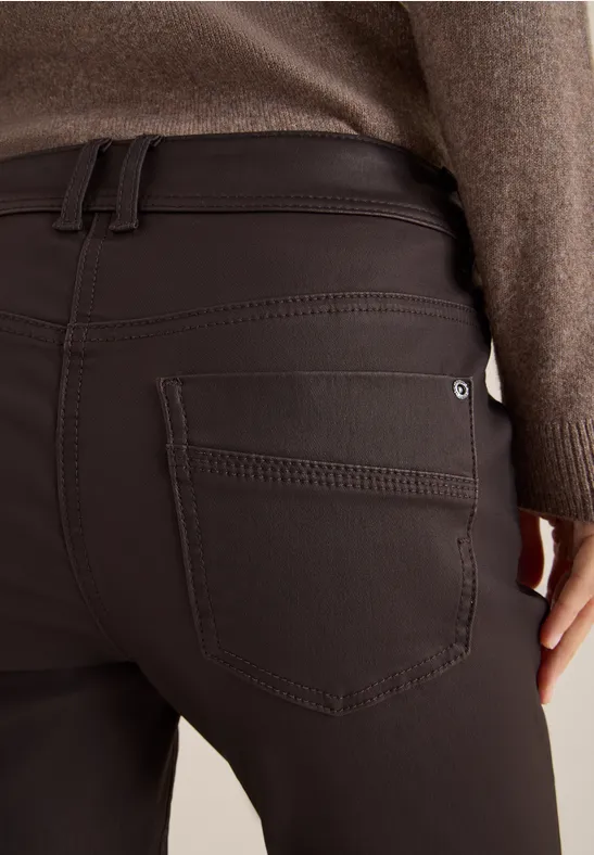 Hose im Leder-Look tartufo brown