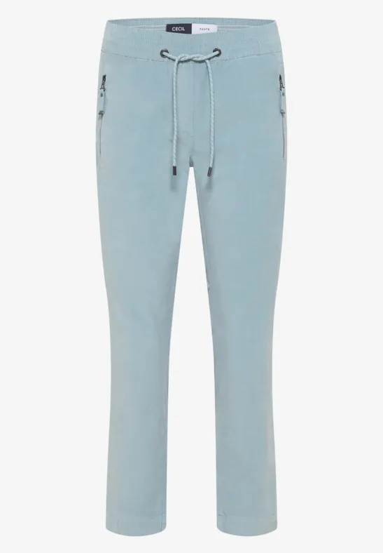 Comfortabele corduroy broek light mint blue