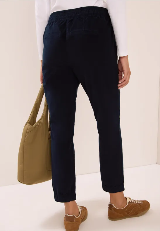 Pantalon en velours côtelé, coupe casuale dark blue corduroy