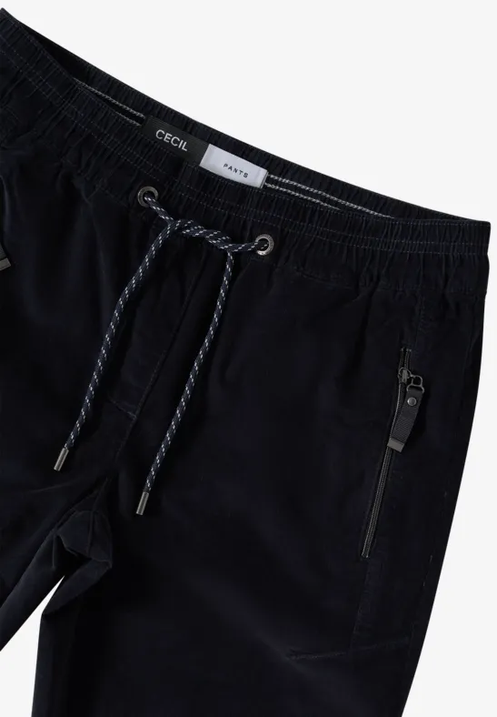 Pantalon en velours côtelé, coupe casuale dark blue corduroy