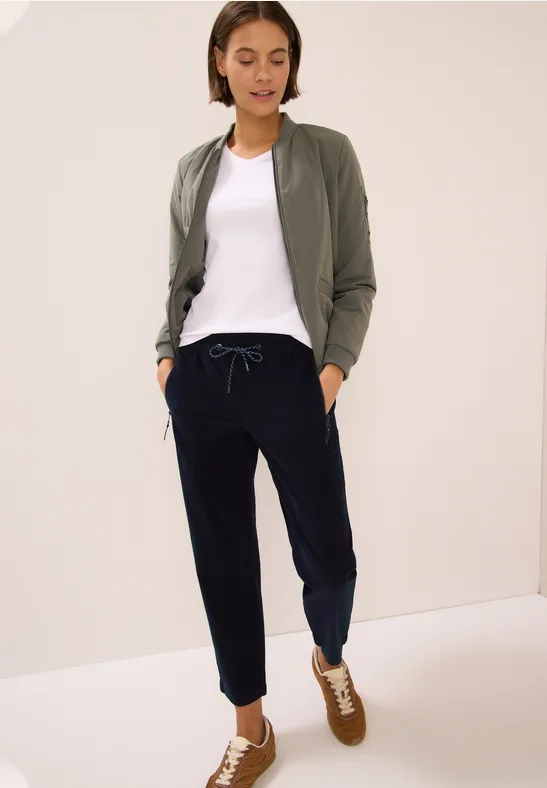 Pantalon en velours côtelé, coupe casuale dark blue corduroy