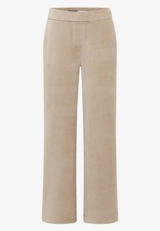 Wide Leg Cordhose silvery beige