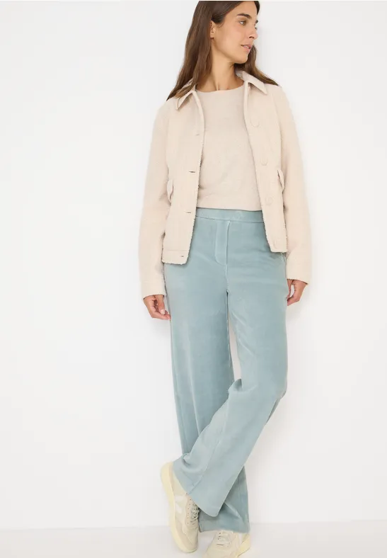 Wide Legs corduroy broek light mint blue