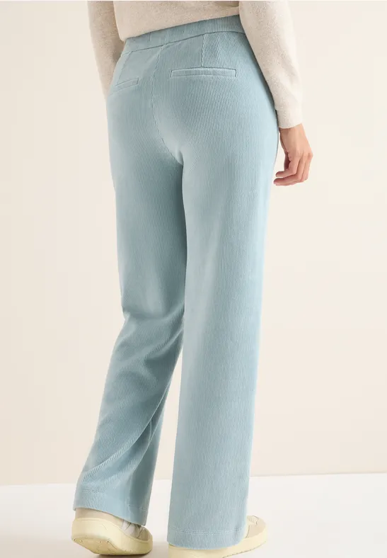 Wide Legs corduroy broek light mint blue