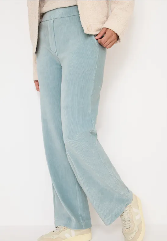 Wide Legs corduroy broek light mint blue