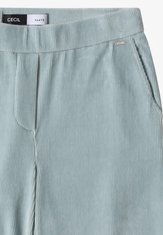 Wide Legs corduroy broek light mint blue