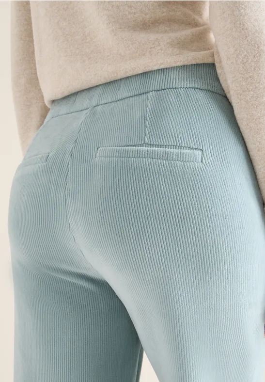 Wide Legs corduroy broek light mint blue