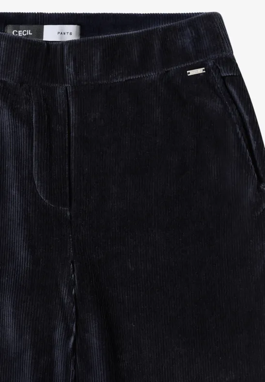 Wide Leg Cordhose dark blue corduroy