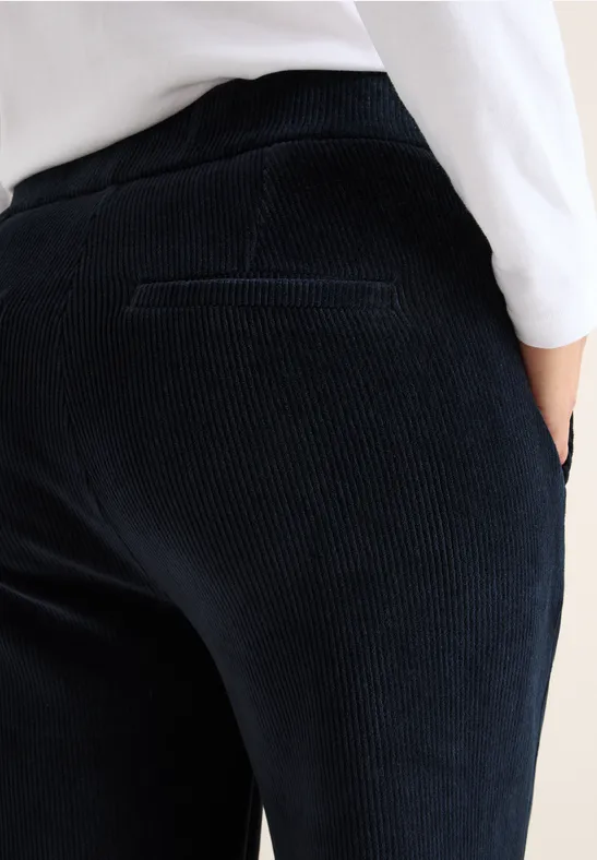 Wide Leg Cordhose dark blue corduroy