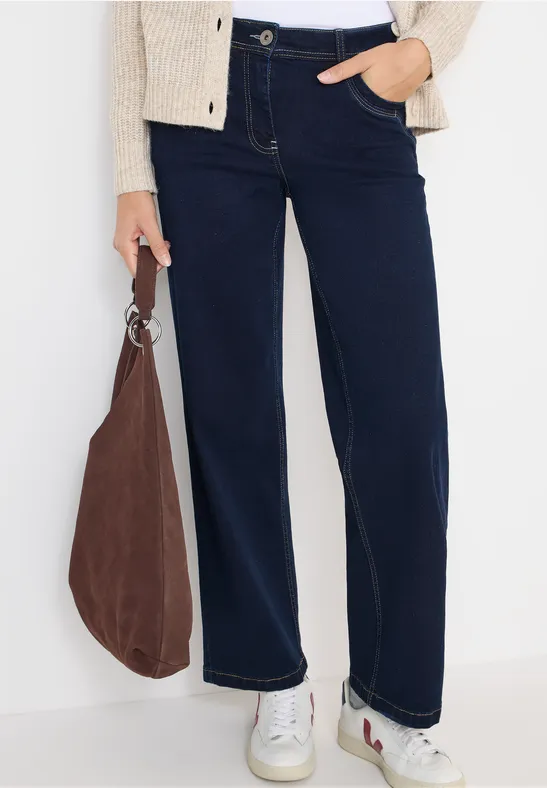 Wide Leg Rinsed Jeans rinsed wash