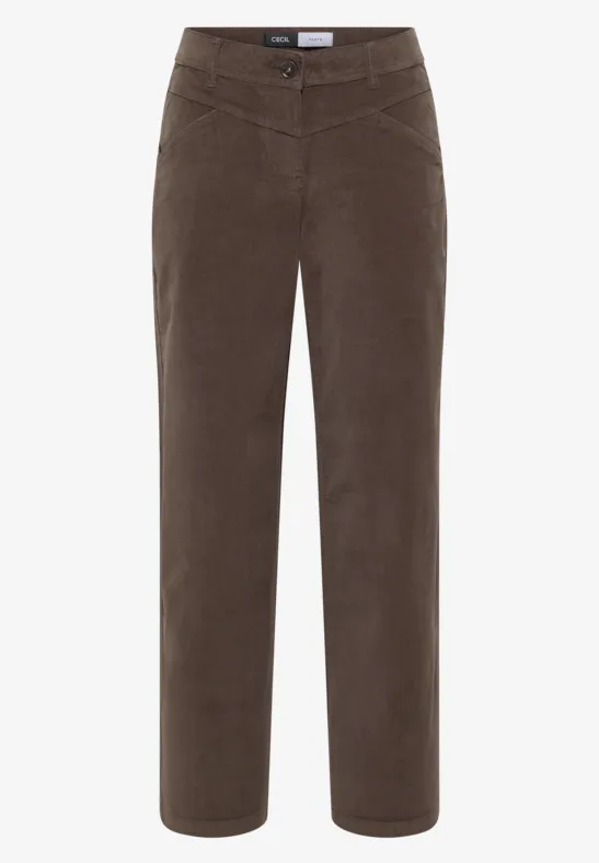 Wide Legs pantalon en velours côtelé misty taupe