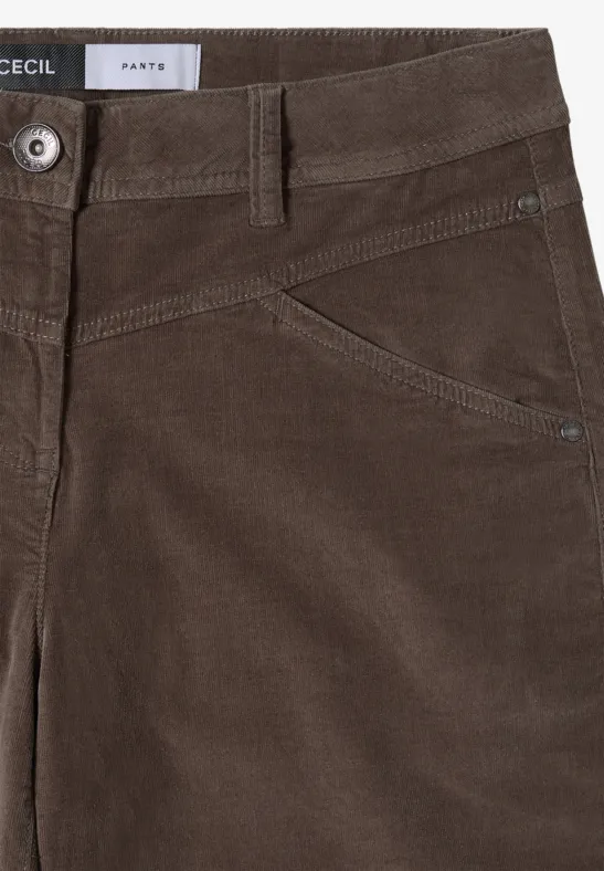 Wide Legs pantalon en velours côtelé misty taupe