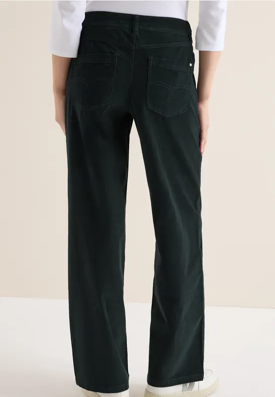 Wide Legs pantalon en velours côtelé dark emerald green