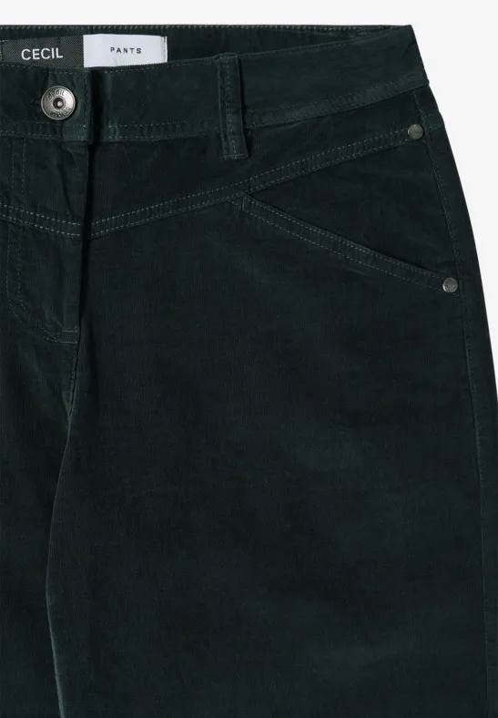 Wide Legs pantalon en velours côtelé dark emerald green