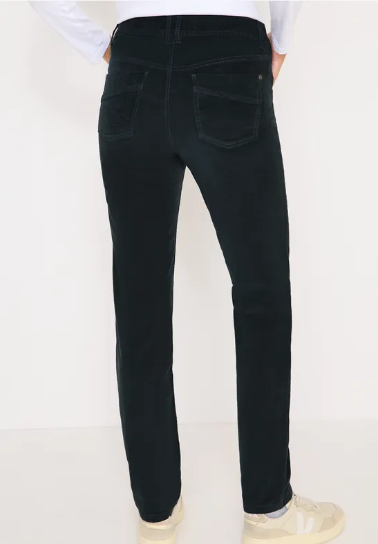 Slim Fit pantalon en velours côtelé dark emerald green