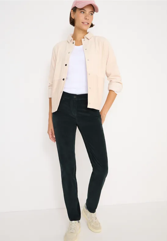 Slim Fit pantalon en velours côtelé dark emerald green