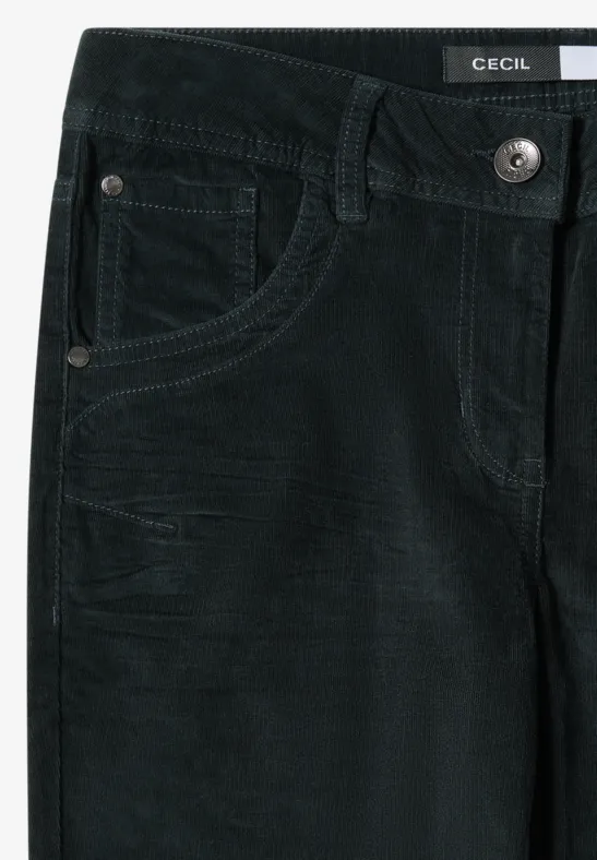 Slim Fit pantalon en velours côtelé dark emerald green