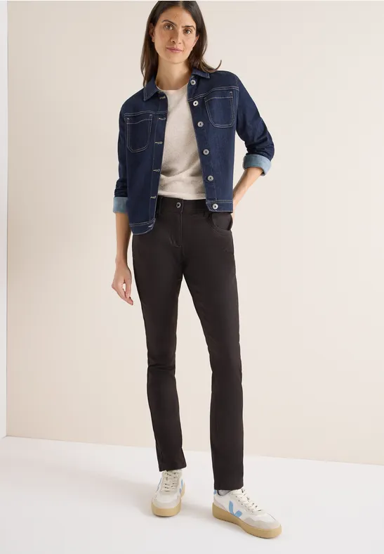 Hose im Leder-Look tartufo brown