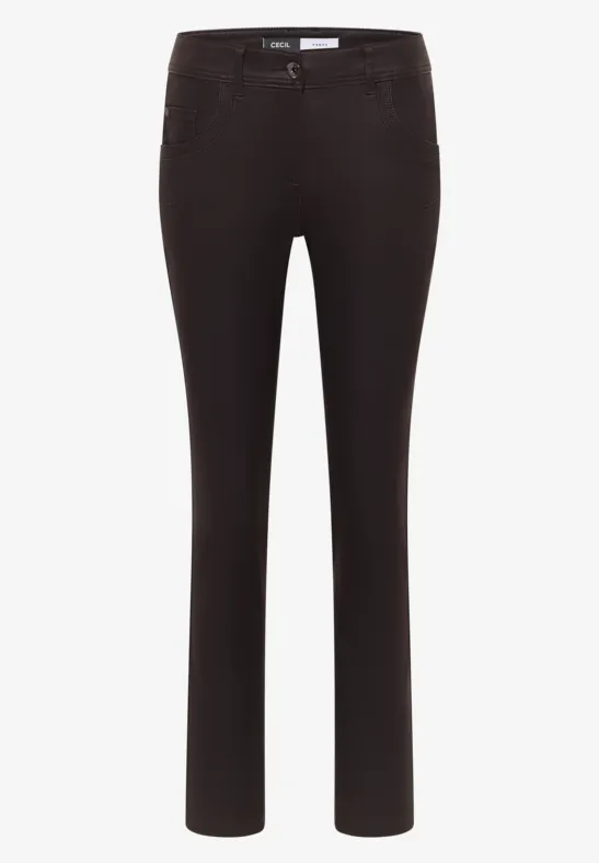 Hose im Leder-Look tartufo brown