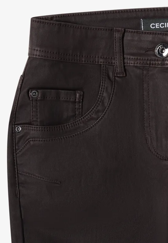 Hose im Leder-Look tartufo brown