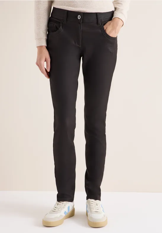 Hose im Leder-Look tartufo brown